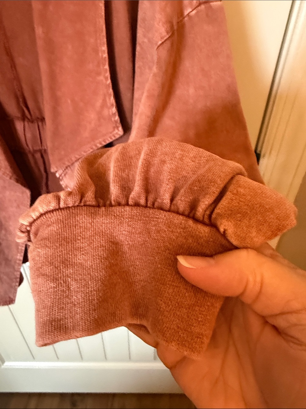 easel mineral Washed Rust Open-Front Cardigan Jacket - Picture 5 of 8
